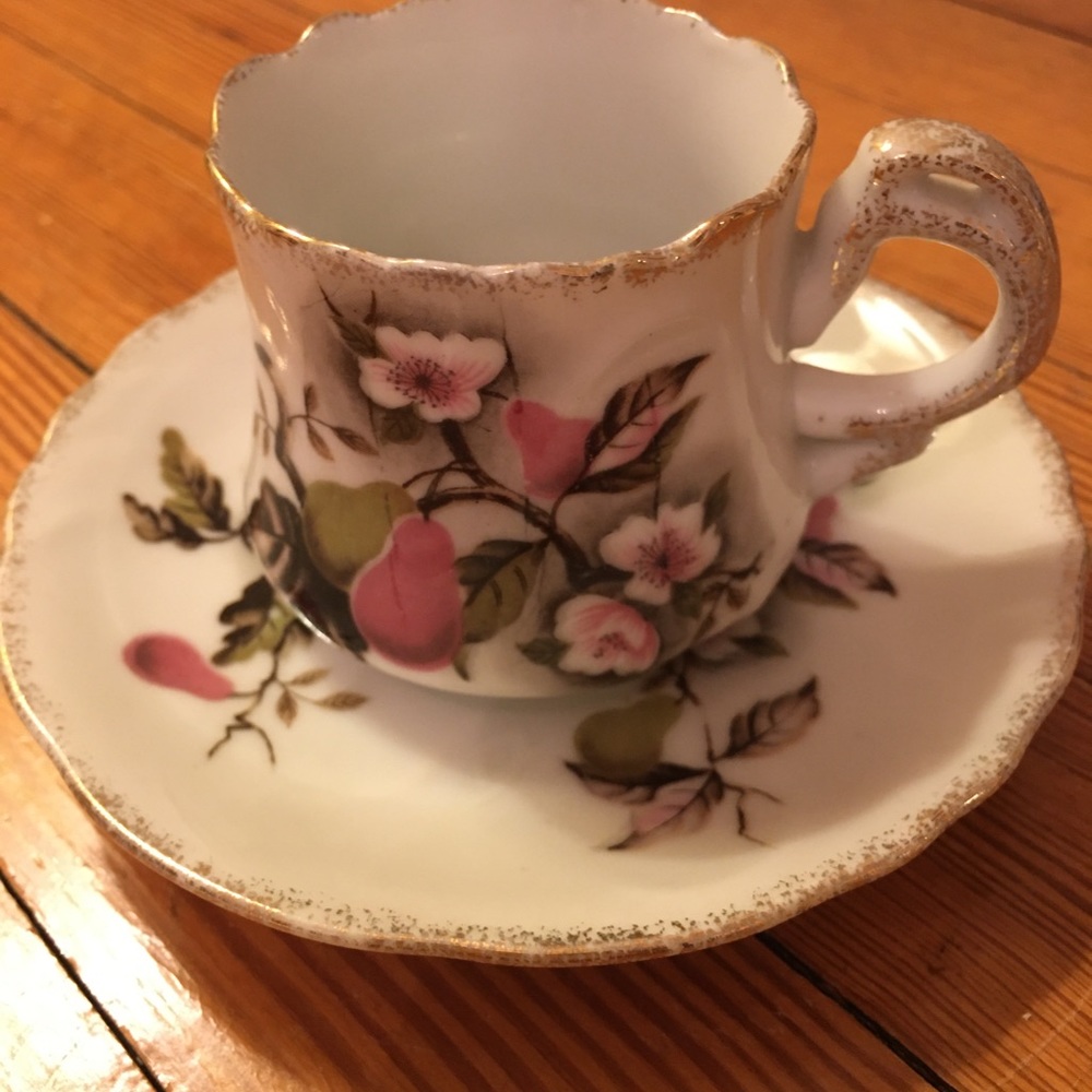 Lefton China small teacup and saucer floral